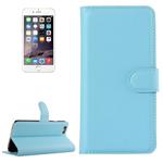 For iPhone 6 & 6s Litchi Texture Horizontal Flip Leather Case with Holder & Card Slots & Wallet(Blue)