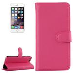 For iPhone 6 & 6s Litchi Texture Horizontal Flip Leather Case with Holder & Card Slots & Wallet(Magenta)