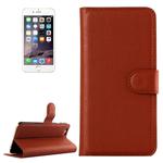 For iPhone 6 & 6s Litchi Texture Horizontal Flip Leather Case with Holder & Card Slots & Wallet(Brown)