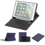 Detachable Bluetooth Keyboard + Horizontal Flip Leather Tablet Case with Holder & Pencil Holder for iPad Pro 9.7 inch, iPad Air, iPad Air 2, iPad 9.7 inch (2017), iPad 9.7 inch (2018) (Blue)