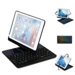 360 Degrees Rotation Bluetooth Keyboard + Horizontal Flip Leather Tablet Case with Holder & Colorful Backlight for iPad Pro 9.7 inch, iPad Air, iPad Air 2, iPad 9.7 inch (2017), iPad 9.7 inch (2018) (Black)