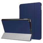 For iPad 9.7 (2018) & iPad 9.7 (2017) Custer Texture Horizontal Flip Leather Case with Three-folding Holder & Sleep / Wake-up Function(Dark Blue)