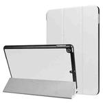 For iPad 9.7 (2018) & iPad 9.7 (2017) Custer Texture Horizontal Flip Leather Case with Three-folding Holder & Sleep / Wake-up Function(White)