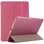 For iPad 9.7 (2018) & iPad 9.7 inch (2017) & iPad Air Silk Texture Horizontal Flip Leather Case with Three-folding Holder(Magenta)