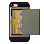 For  iPhone 8 & 7  Slide Style TPU + PC Combination Case with Card Slot(Army Green)