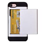 For  iPhone 8 & 7  Slide Style TPU + PC Combination Case with Card Slot(Silver)