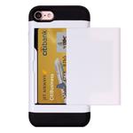 For  iPhone 8 & 7  Slide Style TPU + PC Combination Case with Card Slot(White)