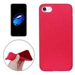 For  iPhone 8 & 7  Denim Texture TPU Protective Back Cover Case (Red)