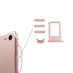Card Tray + Volume Control Key + Power Button + Mute Switch Vibrator Key for iPhone 7(Rose Gold)