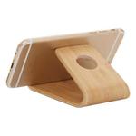 JS01 Wooden Desktop Phone Holder Universal Curved Wood Support Frame For Tablet Phones (Bamboo)