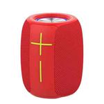 HOPESTAR P22 TWS Portable Outdoor Waterproof Woven Textured Bluetooth Speaker with LED Color Light, Support Hands-free Call & U Disk & TF Card & 3.5mm AUX & FM (Red)