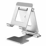 R-JUST SJ13 I-Shape Folding Portable Aluminum Alloy Mobile Phone Holder (Silver)