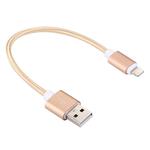 2A Woven Style Metal Head 8 Pin to USB Data / Charger Cable, Cable Length: 20cm(Gold)