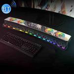 SOAIY SH39 Colorful Spectrum Lighting Effect + Mechanical Buttons + Clock Alarm + Battery Desktop Home Gaming Bluetooth Speaker(Black)