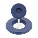 2 in 1 Silicone Desktop Wireless Charger Telescopic Stand For iPhone / Watch Wireless Charger (Gray Blue)