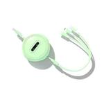 Micro + 8 Pin + Type-C / USB-C 3 In 1 Telescopic Charging Cable (Green)