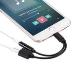 10cm 8 Pin Female & 3.5mm Audio Female to 8 Pin Male Charger&#160;Adapter Cable, Support All IOS Systems(Black)