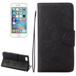 For  iPhone 8 & 7   Pressed Flowers Butterfly Pattern Horizontal Flip Leather Case with Holder & Card Slots & Wallet(Black)