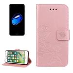 Fro  iPhone 8 & 7  Roses Pressed Flowers Pattern Flip Leather Case with Holder & Card Slots & Wallet (Rose Gold)