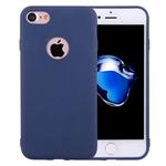 For  iPhone 8 & 7  Solid Color TPU Protective Case with Round Hole(Dark Blue)