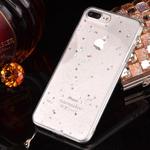 For  iPhone 8 & 7  Epoxy Dripping Transparent Starry Soft TPU Protective Case Back Cover