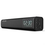 HXSJ Q2 Bluetooth 5.0 Stylish Desktop Bluetooth Speaker, Support FM / TF Card / AUX / USB / Alarm Clock (Black)