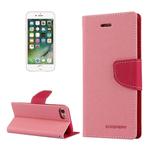 GOOSPERY FANCY DIARY for  iPhone 8 & 7  Cross Texture Horizontal Flip Leather Case with Card Slots & Wallet & Holder(Pink)