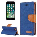 GOOSPERY CANVAS DIARY for  iPhone 8 & 7  Canvas Texture Horizontal Flip Leather Case with Card Slots & Wallet & Holder(Dark Blue)