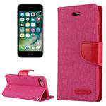 GOOSPERY CANVAS DIARY for  iPhone 8 & 7  Canvas Texture Horizontal Flip Leather Case with Card Slots & Wallet & Holder(Magenta)