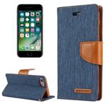 GOOSPERY CANVAS DIARY for  iPhone 8 & 7  Canvas Texture Horizontal Flip Leather Case with Card Slots & Wallet & Holder(Navy Blue)