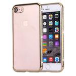 For  iPhone 8 & 7  Electroplating Diamond Encrusted Transparent Soft TPU Protective Cover Case(Gold)