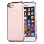 For  iPhone 8 & 7  Electroplating Diamond Encrusted Transparent Soft TPU Protective Cover Case(Rose Gold)