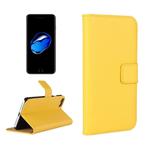 For  iPhone 8 & 7  Genuine Split Horizontal Flip Leather Case with Holder & Card Slots & Wallet(Yellow)