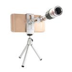 Universal 18X Magnification Lens Mobile Phone 3 in 1 Telescope + Tripod Mount + Mobile Phone Clip(Silver)