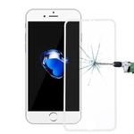 For iPhone 8 / 7 / 6 / 6s 0.26mm 9H Surface Hardness Explosion-proof Silk-screen Tempered Glass Full Screen Film with Colored Sides(White)