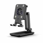 F6 Foldable Mobile Phone Tablet Desktop Stand Holder With Fill Light & Heat Dissipation (Black)