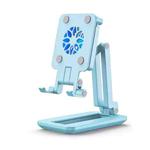 F6 Foldable Mobile Phone Tablet Desktop Stand Holder With Fill Light & Heat Dissipation (Light Green)