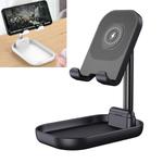 WS2 Portable Foldable Mobile Phone Tablet Wireless Charging Desktop Holder Bracket(Black)