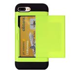 For iPhone 8 Plus & 7 Plus   Slide Style TPU + PC Combination Case with Card Slot(Green)
