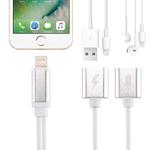 8 Pin Male to Female Charger + 8 Pin Female Audio Adapter, Support iOS 10.3.1 or Above Phones & Call Function