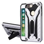 Tough Armor TPU + PC Combination Case with Holder, For iPhone 8 Plus & 7 Plus   Tough Armor TPU + PC Combination Case with Holder(Silver)