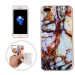 For iPhone 8 Plus & 7 Plus Blue Brown Marble Pattern Soft TPU Protective Case