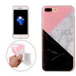 For iPhone 8 Plus & 7 Plus Pink Black Color Matching Marble Pattern Soft TPU Protective Case