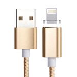 Weave Style 5V 2A 8 Pin to USB 2.0 Magnetic Data Cable, Cable Length: 1.2m(Gold)