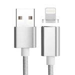 Weave Style 5V 2A 8 Pin to USB 2.0 Magnetic Data Cable, Cable Length: 1.2m(Silver)