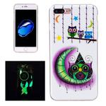 For iPhone 8 Plus & 7 Plus   Noctilucent Moon And Owls Pattern IMD Workmanship Soft TPU Back Cover Case