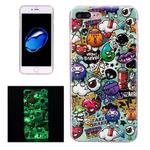 For iPhone 8 Plus & 7 Plus   Noctilucent Rubbish Pattern IMD Workmanship Soft TPU Back Cover Case