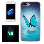 For iPhone 8 Plus & 7 Plus   Noctilucent Butterfly Pattern IMD Workmanship Soft TPU Back Cover Case
