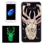 For iPhone 8 Plus & 7 Plus   Noctilucent Deer Pattern IMD Workmanship Soft TPU Back Cover Case