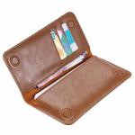 FLOVEME Universal Magnetic Genuine Leather Horizontal Flip Protective Case with Card Slots & Wallet for iPhone / Samsung / Huawei / Xiaomi / 5.5 inch Below Smartphones(Coffee)